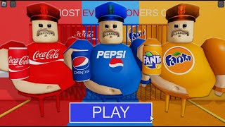 Cola Vs Pepsi Vs Fanta Barrys In Barrys Prison Run Scary Obby [upl. by Jo-Ann]