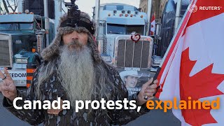 Canada trucker protests explained [upl. by Anaerda]