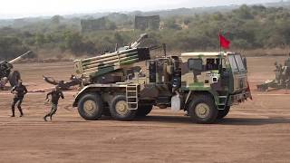 Indian Army 122 mm Upgraded Grad Multi Barrel Rocket Launcher Firing at Devlali Range [upl. by Ahseel546]