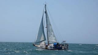 Vancouver 28 sailing upwind during solo sailing circumnavigation [upl. by Yllod252]