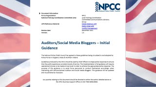 NPCC Auditor  Blogger Guidance Memo  December 2021 [upl. by Strait]