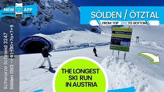 Sölden  1 of TOP 10 longest ski runs in Austria  15 km from top to bottom [upl. by Bathesda]