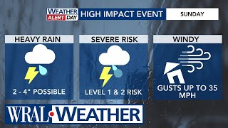 WRAL Weather Alert Day 30 Mph Wind Gust 💨 23 inches of Rain 🌧️ [upl. by Bink]