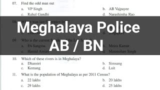 Meghalaya Police AB BN Group 2022  Previous Question Paper Solved  Meghalaya Online [upl. by Hurless]