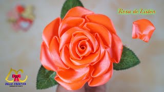 Pétalos de Rosa con Listón🌹 rosaseternas tutorial ribbonrose petals floresdeliston comohacer [upl. by Walley539]