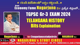 Nagarjuna Study Circle  HYD TGPSC GR3 Paper2 TELANGANA HISTORY bits Explained by NAGARAJU sir [upl. by Hardigg]