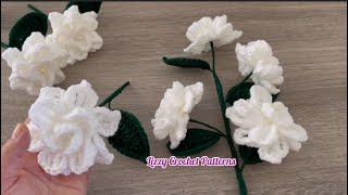 Flor Gardenia a Crochet paso a paso 💯fácil y rápidaComo tejer Flor Gardenia a Crochet [upl. by Turne]