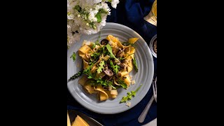 Pappardelle Au Poivre with Asparagus and Mushrooms shorts [upl. by Jaime]