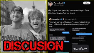 TOMMYINNIT CRITICA A LOGAN PAUL POR PROMOCIONAR SU BEBIDA EN UN VIDEO SOBRE EL TEMA PALESTINA [upl. by Merridie]