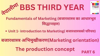 Fundaments of Marketing bbs 3rd yearpart 6 Marketing orientationThe production concept [upl. by Hanley93]