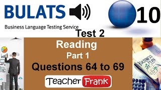 Bulats Test 2 Reading  Questions 64 to 69 [upl. by Lail989]