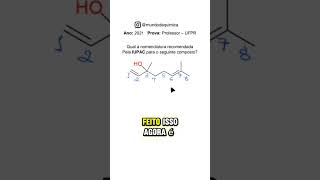 Nomenclatura de compostos orgânicos química ciencia educação enem shorts [upl. by Him]