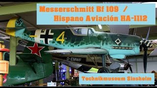 Messerschmitt BF109G  Hispano Aviación HA1112  Technikmuseum Sinsheim [upl. by Delaine]