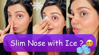 Get Slim Nose with Ice  Burn Fat at Home  Beauty’s Crown [upl. by Llertrac]