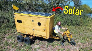 UPGRADING The Electric Motorcycle Camper  DIY Build  Overnight Adventure [upl. by Audwin]