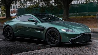 Aston Martin Vantage M177 secondary cat delete pipes install before and after [upl. by Alag]