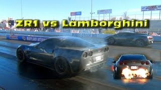 Eric Lancaster ZR1 vs Lamborghini amp ZR1 Shoots flames out the exhaust [upl. by Cowden953]