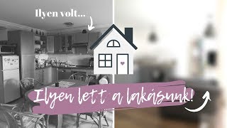 Ilyen lett a lakásunk a felújítás után  Nappali étkező konyha [upl. by Elacsap745]