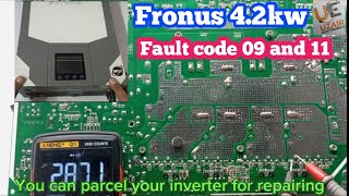 Fronus 42kw fault 11 and 09 solution  Uzair Electronics [upl. by Eintrok]