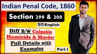 MURDER  CULPABLE HOMICIDE  IPC  Sec 299 amp 300  Law  LLB  Full details  Part I [upl. by Cornelle682]