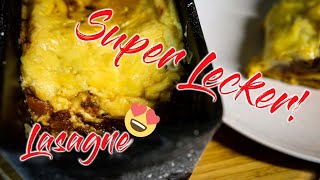 Super leckere 🍝 Lasagne aus dem Dutch Oven 🥘 Deutsches Rezept [upl. by Enitnemelc]