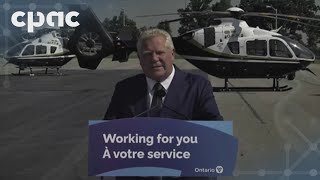 Ontario Premier Doug Ford discusses new joint support air unit – July 29 2024 [upl. by Auqenat]