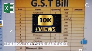 DCA PGDCA excel msexcel formula formulaGST GST Bill AICTRewa [upl. by Reuven]