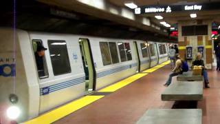 BART  4 Trains Within 5 Minutes  24th StMission Station [upl. by Ailel]