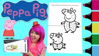 Coloring Peppa Pig amp George Coloring Book Page Colored Markers Prismacolor  KiMMi THE CLOWN [upl. by Groh]