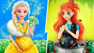 Rich Elsa and Broke Anna with Their Babies  32 Frozen DIYs [upl. by Hermina176]