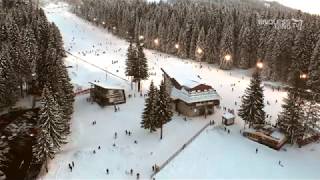 POIANA BRASOV SKI SLOPE BRADUL BRASOV ROMANIA 4K DRONE FILMING [upl. by Avilys]