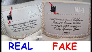 Real vs fake Amiri sneakers How to spot replica Amiri MA1 trainers [upl. by Allard]