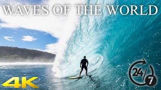 🔴4K ASMR 247 Waves Of The World  Tahiti And Hawaii  With Relaxing Music☑️ [upl. by Symer]