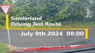 Sunderland Driving Test Route 9th July 8am Raining [upl. by Lyssa176]