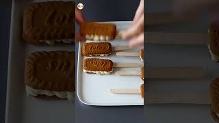 Ice cream sandwiches with biscoff speculaas 😎 icecream icecreamrecipe recipe recipes food [upl. by Madella746]