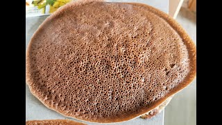 how to make Ethiopian Teff Injera with a simpel absit method ምርጥ እንጀራ በፈጣን አብሲት [upl. by Anilec]