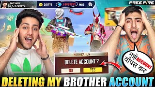 Deleting My Brother Free Fire Id Hack Prank 😂Wasting 10000 Diamonds Funny Moment  Garena Free Fire [upl. by Imena]