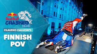 Claudio Caluoris POV of the Finland Track 😎  Red Bull Crashed Ice 2016 [upl. by Nilram]