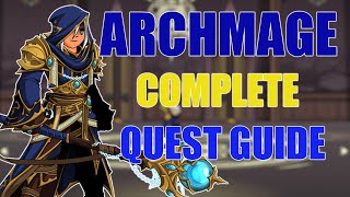 AQW ArchMage Class Full Walkthrough 2024 Onwards SpellCraft Recipes join archmage Warlics Quests [upl. by Elleinnad]