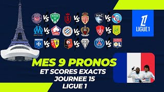 Pronostics Ligue 1  Journee 15  Lille OM  PSG OL [upl. by Lahcsap430]