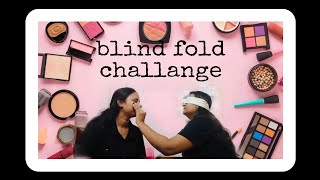 blindfold challenge 🫣 friend vs friend 💞😘friends funny challenge [upl. by Gareri966]