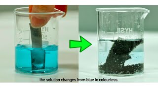 4K Displacement Reaction of Metals  Zinc in Copper II Sulfate  with explanation at micro level [upl. by Gustavo]