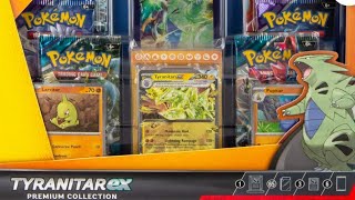 Tyranitar ex premium collection box opening [upl. by Ahsaercal]