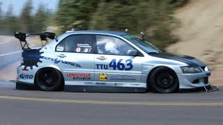 Pikes Peak Hill Climb 2012  Jeremy Foley  Mitsubishi Lancer Evo 8 Crash [upl. by Valleau]