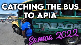 Catching the local bus to Apia Samoa 2022 [upl. by Eiro]