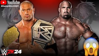 WWE2K24  Goldberg vs Batista  World Heavyweight Championship Match Wrestlemania GamerGlitchHQ01 [upl. by Rother183]