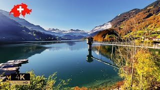 Golden Autumn in Switzerland 🇨🇭 Lungern Most Beautiful Places In Switzerland  Relaxing Walk [upl. by Lareena900]