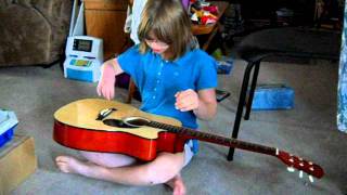 9 Year Old with Hemiplegia Learning to Play Guitar [upl. by Airotnahs]