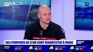 Des pompiers de Lyon vont manifester à Paris [upl. by Nottnerb]