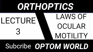 Orthoptics Lecture No 3 Laws of Ocular Motility [upl. by Elay]